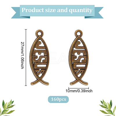 160Pcs Tibetan Style Alloy Pendants FIND-GO0003-04AB-1