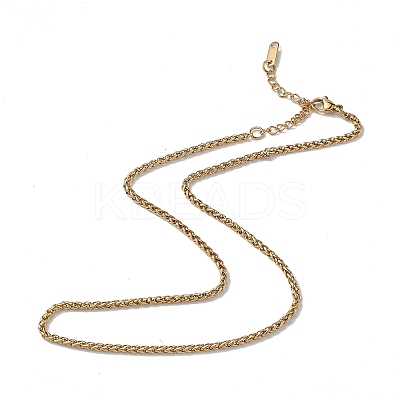 Ion Plating(IP) 304 Stainless Steel Wheat Chain Necklace for Men Women NJEW-K245-021B-1
