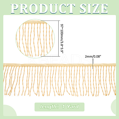 1 Yard Polyester Lace Trims with Glass Beaded Tassel DIY-WR0003-84A-1