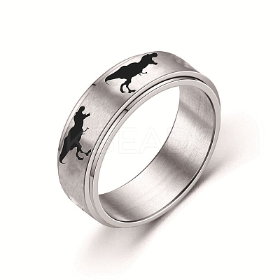 Rotating 201 Stainless Steel Anxiety Relief Rings for Women Men PW-WG4928D-02-1