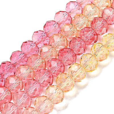 Transparent Painted Glass Beads Strands X1-DGLA-A034-T6mm-A07-1