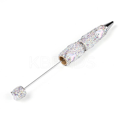 Fishtail Resin & Polymer Clay Pave Rhinestone Ball-Point Pen AJEW-T013-05G-1
