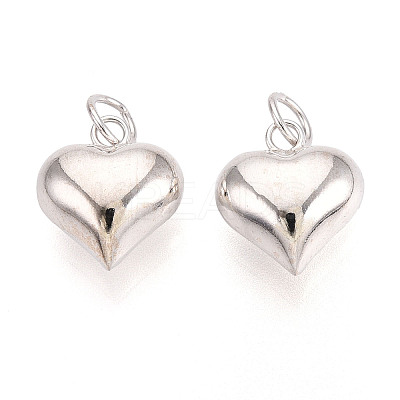 925 Sterling Silver Heart Charms STER-T008-32S-01-1