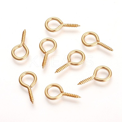 304 Stainless Steel Screw Eye Pin Peg Bails X-STAS-F194-01G-1