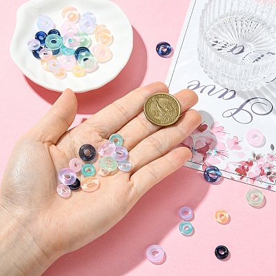 50Pcs 10 Styles Transparent Glass European Beads GLAA-YW0005-96-1