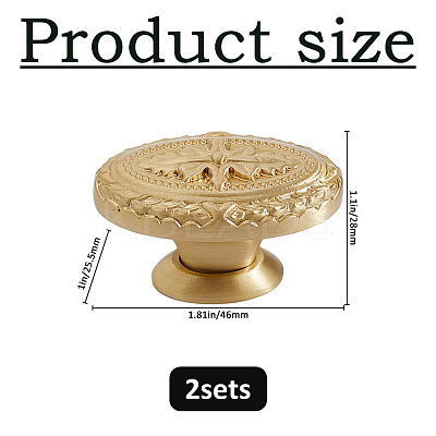 Oval Brass Wooden Box Pull Handle FIND-WH0817-193G-1