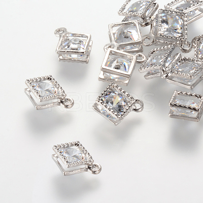 Rhombus Alloy Charms ZIRC-R007-053A-02-1