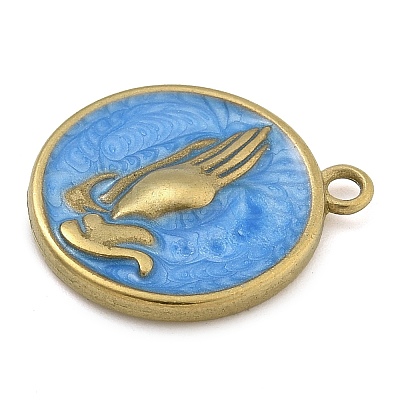 304 Stainless Steel Enamel Pendants STAS-M084-09G-01-1