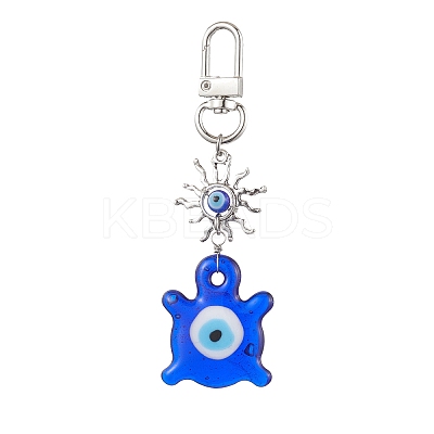 Evil Eye Lampwork Pendant Decorations HJEW-JM01996-01-1
