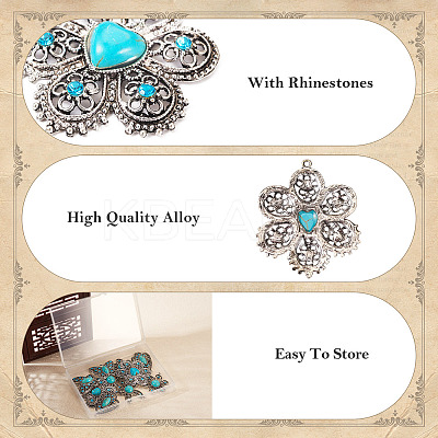 10Pcs 5 Styles Synthetic Turquoise Pendants TIBEP-TA0001-13-1