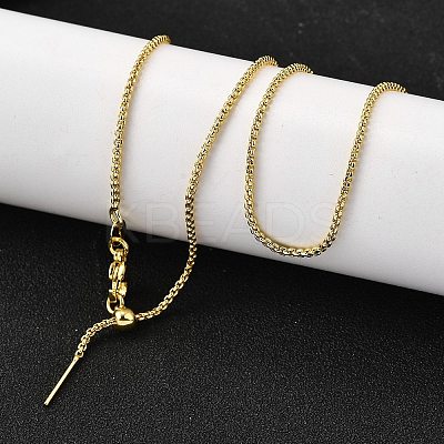 1.5MM Brass Box Chain Adjustable Slider Necklaces LS-NJEW-M108-07G-1