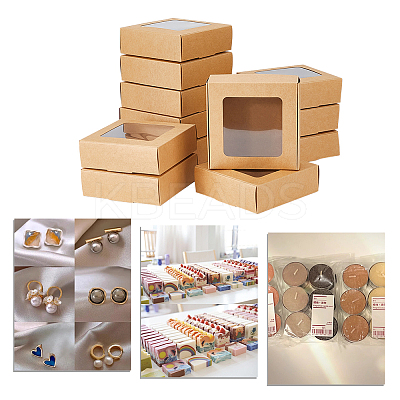 Kraft Paper Candy Storage Box CON-WH0084-90B-1