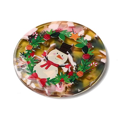 Transparent Christmas Themed Cellulose Acetate(Resin) Pendants OACR-L018-03F-1