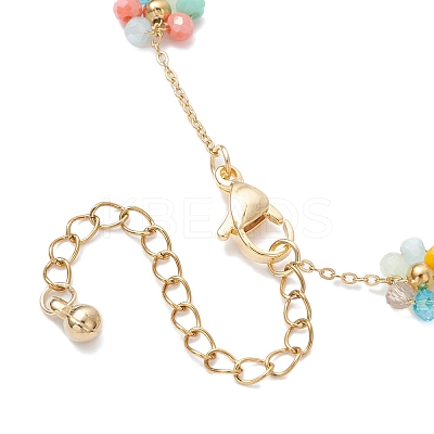 Glass & ABS Plastic Imitation Pearl Beads Link Bracelets BJEW-JB12572-01-1