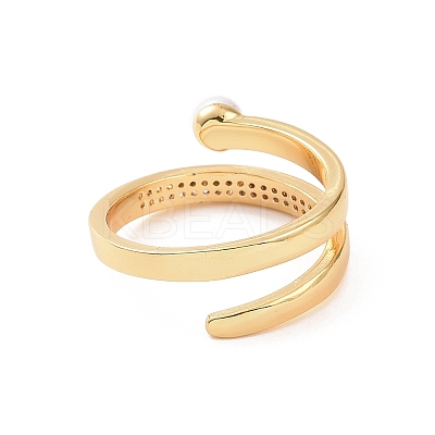 Brass Micro Pave Cubic Zirconia Open Rings RJEW-J017-VC199-1