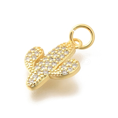 Brass Micro Pave Clear Cubic Zirconia Pendants KK-L225-032G-1