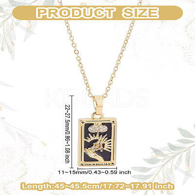 Brass with Cubic Zirconia Pendants Necklaces NJEW-LP0001-45H-G-1