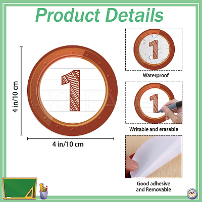 42Pcs Number Theme Self-Adhesive Paper Decorative Stickers DIY-WH0646-010-1