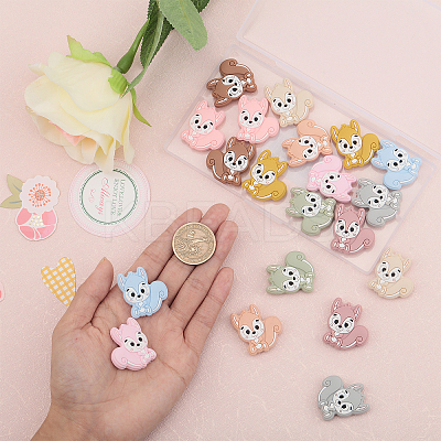 20Pcs 10 Colors Squirrel Food Grade Eco-Friendly Silicone Focal Beads SIL-GL0001-02-1