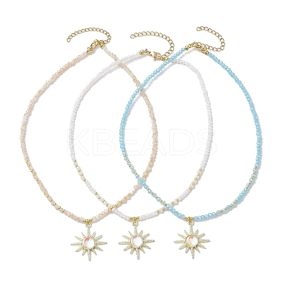 Glass Bead Necklaces NJEW-JN04688-1
