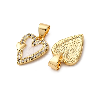 Brass Micro Pave Cubic Zirconia Pendants KK-D390-25G-02-1