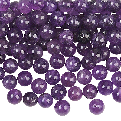 100Pcs Natural Amethyst Beads G-SP0001-22C-1