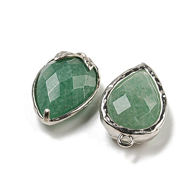 Natural Green Aventurine Faceted Pendants G-M431-06P-13-1