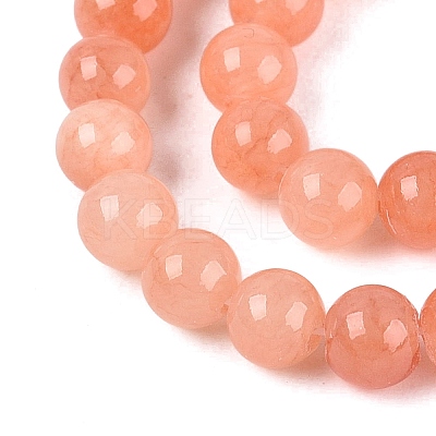 Natural Dyed Yellow Jade Gemstone Bead Strands G-R271-4mm-Y31-1
