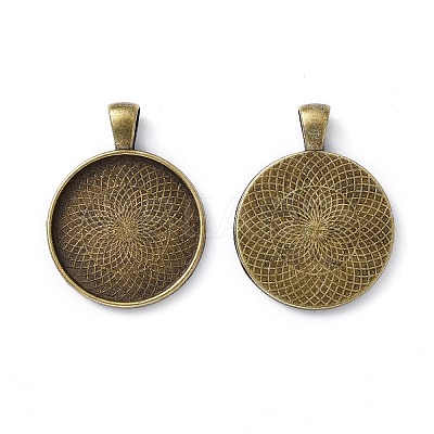 Tibetan Style Alloy Pendant Cabochon Settings LS-TIBEP-Q045-048AB-NR-1