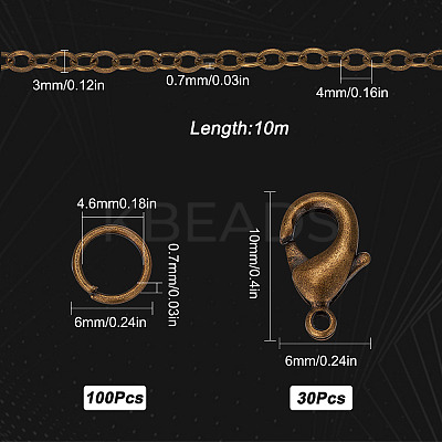 DIY 10M Brass Cable Chains DIY-SC0017-80-1