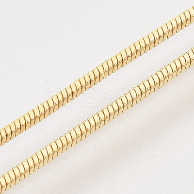 Brass Square Snake Chain Necklace Making MAK-T006-10B-G-1