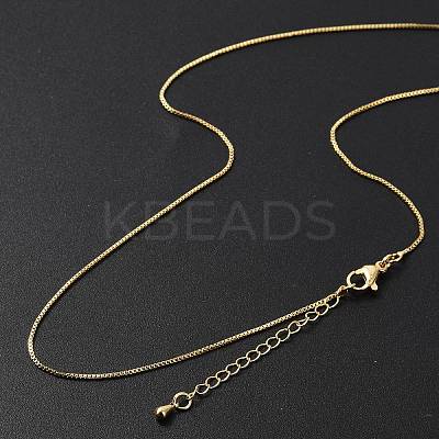 Brass Box Chain Necklaces for Women NJEW-D302-41G-1