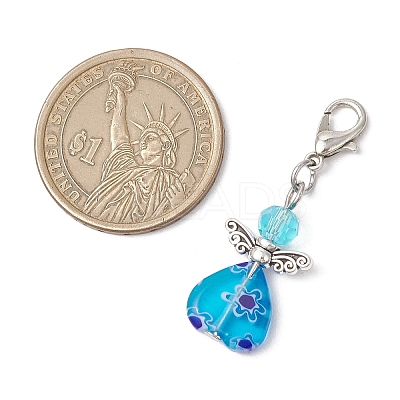 Electroplate Glass & Handmade Millefiori Lampwork Pendants Decorations HJEW-JM03600-01-1