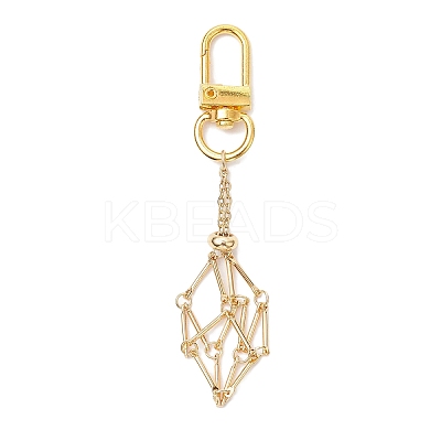 2Pcs 2 Colors Brass Bar Link Chains Pouch Stone Pendant Decorations HJEW-JM02036-1