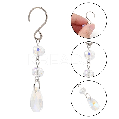 Teardrop Glass Suncatchers HJEW-FS00032-1