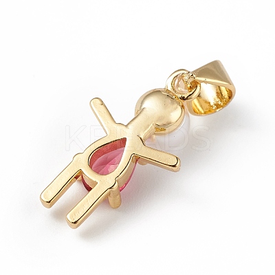 Rack Plating Brass Cubic Zirconia Pendants KK-F848-05G-1