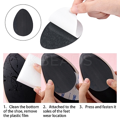 12Pcs 3 Colors  Rubber Non-Slip Shoes Pads AJEW-GF0003-04-1
