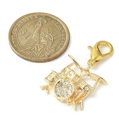 Musical Instrument & Note Alloy Rhinestone Pendants Decoraiton HJEW-JM01046-1