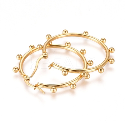 304 Stainless Steel Hoop Earrings X-EJEW-E258-01G-1