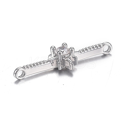Brass Micro Clear Cubic Zirconia Links ZIRC-F120-096P-1