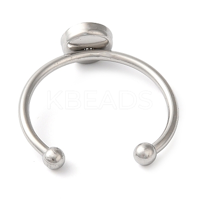Non-Tarnish 304 Stainless Steel Flat Round Pad Ring Setting STAS-I306-05A-P-1
