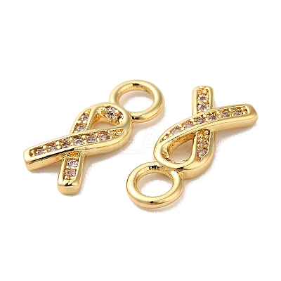 Rack Plating Brass Pave Cubic Zirconia Charms KK-O142-43G-1