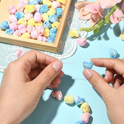 90Pcs 3 Colors UV Plating Opaque Rainbow Iridescent Acrylic Beads PACR-CJ0001-32-1