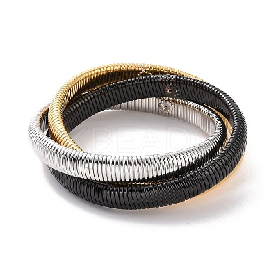 304 Stainless Steel Interlocking Flat Snake Chains Bracelet LS-BJEW-G642-01P-1