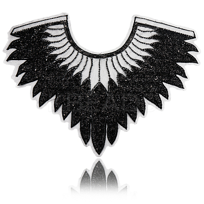 Polyester Glitter Computerized Embroidery Collar Trim DIY-WH20002-206A-1