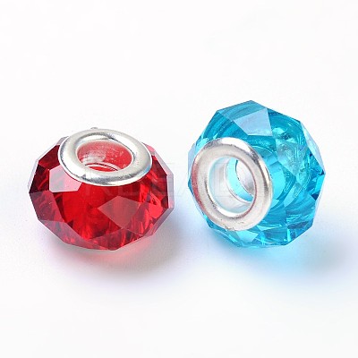 Handmade Glass European Beads X-GPDL25Y-M-1