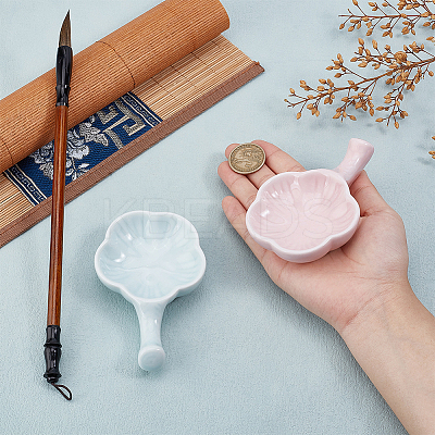 2Pcs 2 Colors Ceramic Brush Holder DIY-PH0023-06-1
