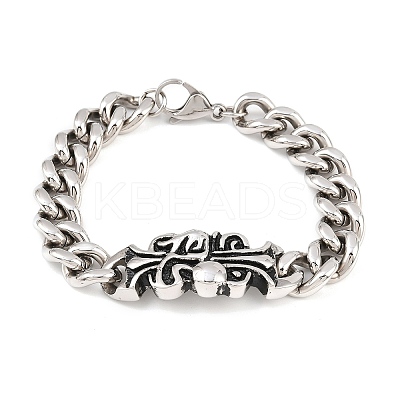 Stainless Steel Link Bracelets BJEW-D379-12ASP-1