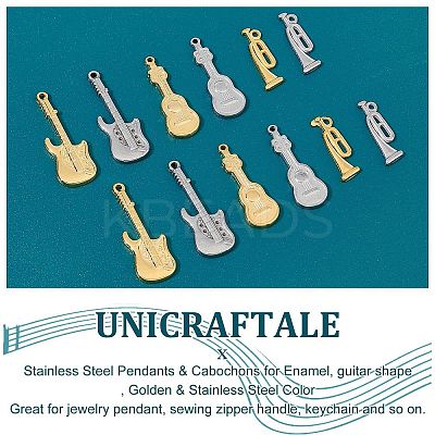 12Pcs 6 Style 304 Stainless Steel Pendants & Cabochons for Enamel STAS-UN0036-84-1