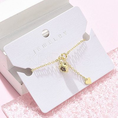 Brass Micro Pave Cubic Zirconia Charm Bracelets for Women BJEW-C083-11G-1